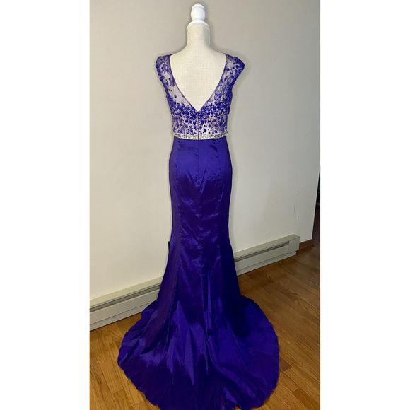 Purple Cassandra Stone for Mac Duggal Size 8 Mermaid dress - Picture 2 of 2